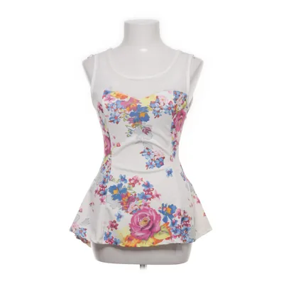 Peplumtopp (Vit, Flerfärgad) från Hailys Elastan, Polyester