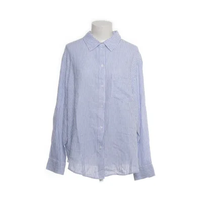 Shirt (Blauw, Wit) van H&M Premium Quality Linnen, Viscose