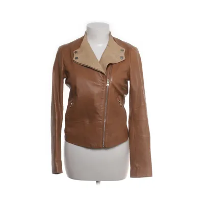 Bikerjacka (Brun) från Massimo Dutti Woman Acetat, Skinn