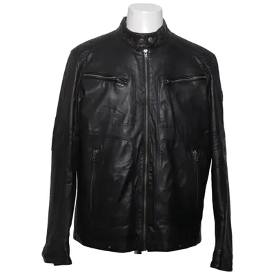 Leren jack (Zwart) van Zeda Katoen, Leer, Polyester