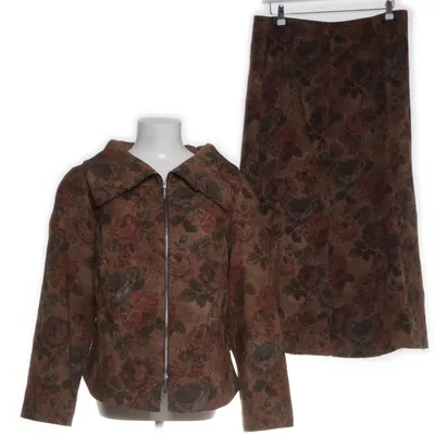 Skirt suit (Brown, Multicolored) from Sylvia Heise Acetate, Polyamide, Polyester