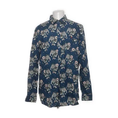 Shirt (Blauw, Meerkleurig) van Dressmann Katoen, Elastaan