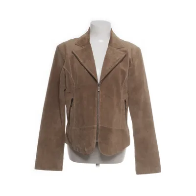 Leren jack (Beige) van David Moore Polyester, Leer