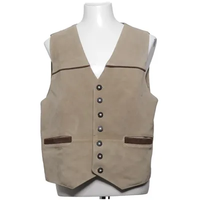 Leather vest (Beige) from Pacific Cotton, Leather, Polyester