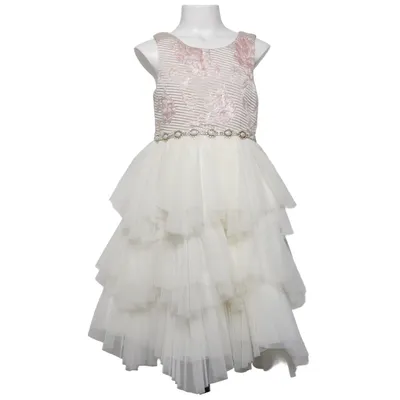 Blomsterpigekjole (Hvid, Pink) fra Couture Princess Polyester