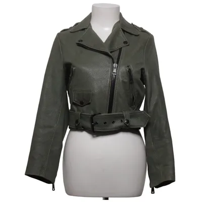 Bikerjack (Groen) van Acne Katoen, Leer, Viscose