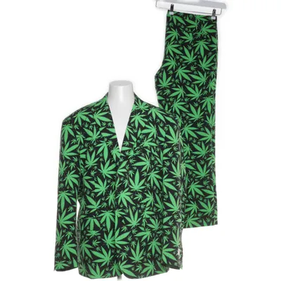 Jakkesæt (Sort, Grøn) fra Opposuits Polyester