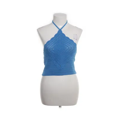Halter neck top (Blue) from Mango Acrylic, Cotton
