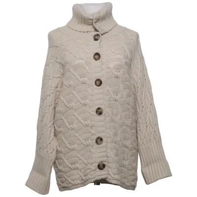 Strickjacke (Beige) von Ann Taylor Angora, Kaschmir, Polyamid, Viskose, Wolle