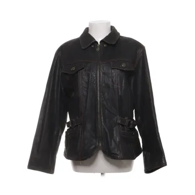 Läderjacka (Svart) från Rock'n Blue Bomull, Skinn, Polyester