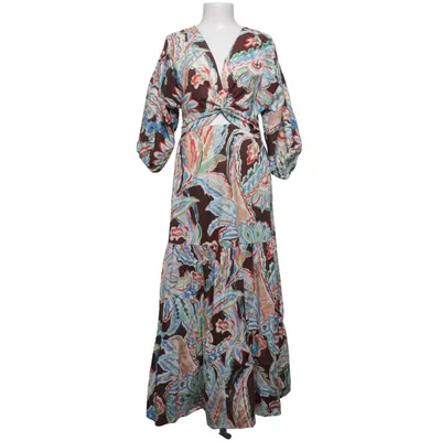 Robe longue (Marron, Multicolore) de Zara Coton