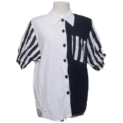 Korte mouwen shirt (Blauw, Wit) van Woman Collection H&M Polyester, Viscose