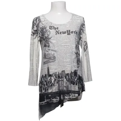 Langærmet t-shirt (Hvid, Sort) fra Pretty Woman