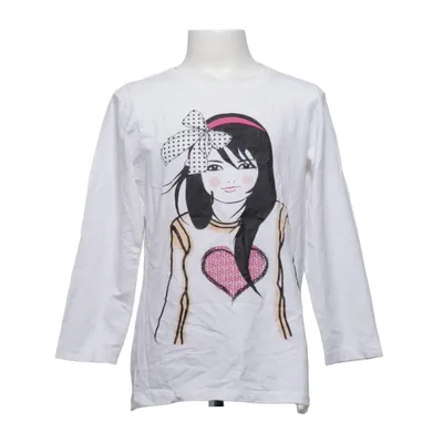 Langærmet t-shirt (Hvid, Flerfarvet) fra Pepperts Bomuld, Elastan