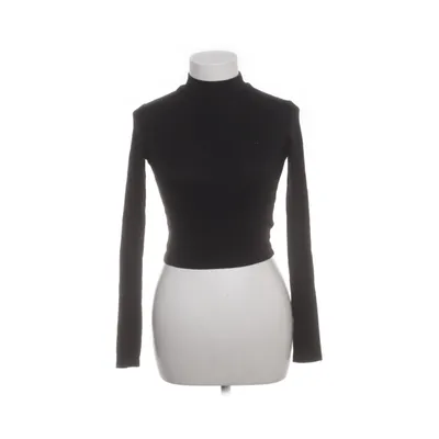 Langærmet t-shirt (Sort) fra Bershka Bomuld, Viscose, Elastan