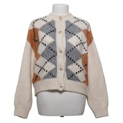 Cardigan (White, Multicolored) from Mango Acrylic, Polyamide, Polyester, Wool