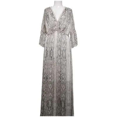 Robe longue (Beige, Gris, Noir) de Trois Ka Élasthane, Polyester