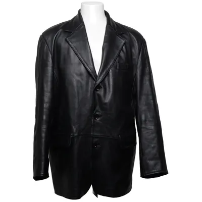 Leather blazer (Black) from Big L Leather, Polyester