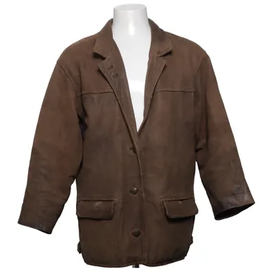 Leather jacket (Brown) from SAKI Leather Acetate, Leather, Nylon, Polyester