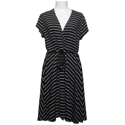 Kjole (Sort, Hvid) fra Halston Elastan, Polyester