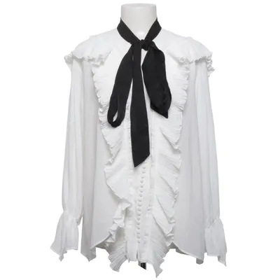 Knytblus (Vit, Svart) från Commense Polyester
