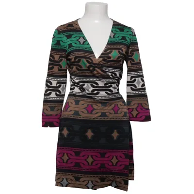 Robe portefeuille (Vert, Violet, Marron, Multicolore) de Diane von Furstenberg Vintage Soie