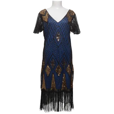 Cocktailjurk (Blauw, Goud, Zwart) Polyester