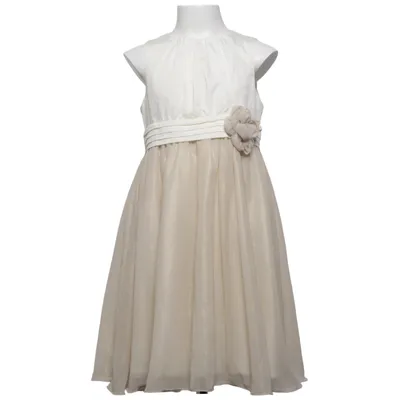 Robe de fille de fleur (Blanc, Beige) de Benetton Class Polyester