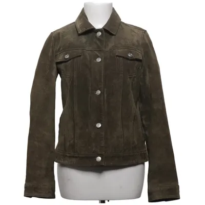 Veste en cuir (Vert) de Meotine Polyester, Daim