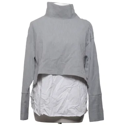 Sweater (Gray, White) from Zara Trafaluc Collection Elastane, Polyester, Viscose