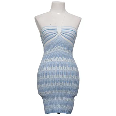 Klänning (Blå, Vit) från Bershka Polyester, Viskos