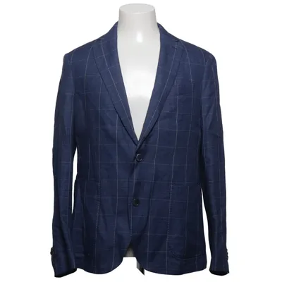 Blazer (Blue) from Mango Man Cotton, Linen, Polyester