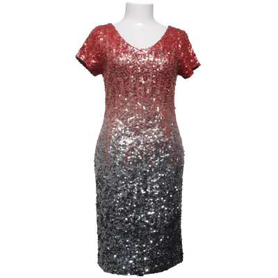 Robe de cocktail (Rouge, Argent, Multicolore) de Mrs. Foxworthy Polyamide, Polyester, Viscose