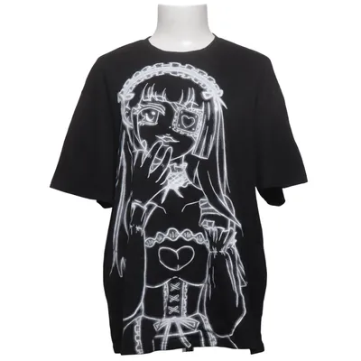 T-shirt (Sort) fra Romwe Bomuld, Polyester
