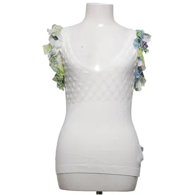 Top (White, Multicolored) from Roberto Cavalli Cotton, Elastane, Silk