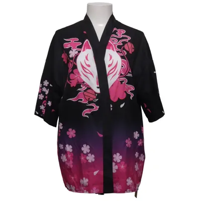 Kimono (Black, Pink, Multicolored) from Romwe Elastane, Polyester