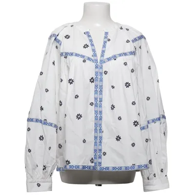 Blouse (Wit, Blauw) van Object Katoen, Polyester