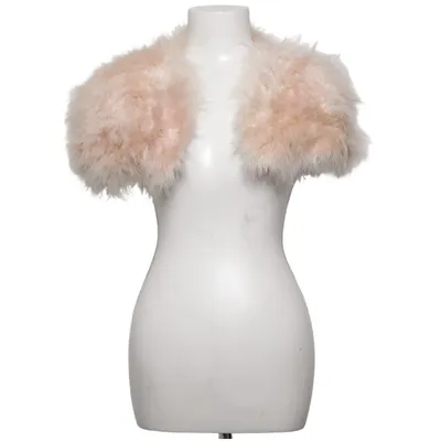 Jas van imitatiebont (Beige) van Feeling Fame Veer, Polyester