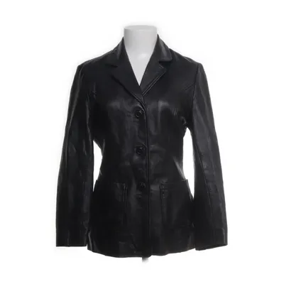 Leren blazer (Zwart) van Mauritius Polyester, Leer
