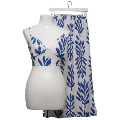 Set (Blå, Vit) från Shein Elastan, Polyester