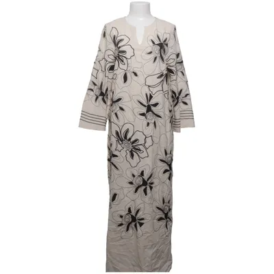Robe longue (Beige, Noir) de Indiska Coton biologique, Polyester
