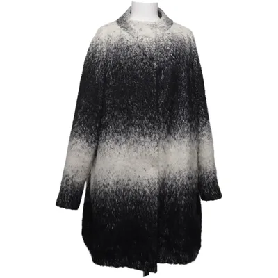 Mantel (Schwarz, Weiß) von Marina Rinaldi Acetat, Alpakawolle, Baumwolle, Mohair, Polyamid