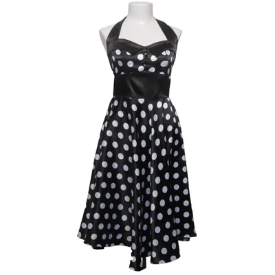 Halterneck-kjole (Sort, Hvid) fra Hell Bunny Polyester