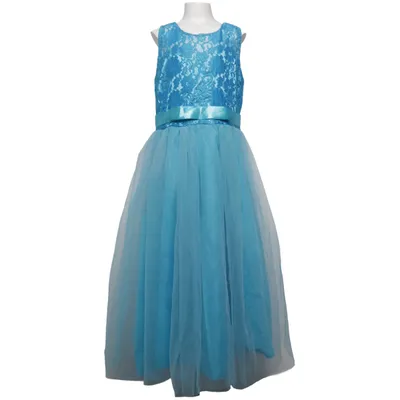 Robe de fille de fleur (Bleu) de Ai Meng Baby Coton, Polyester