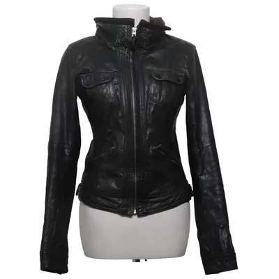 Veste en cuir (Noir) de Bershka Cuir