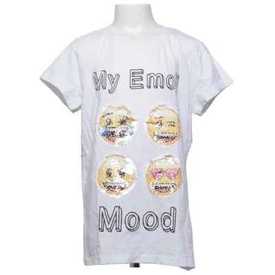 T-shirt (Wit) van Emoji Katoen, Elastaan
