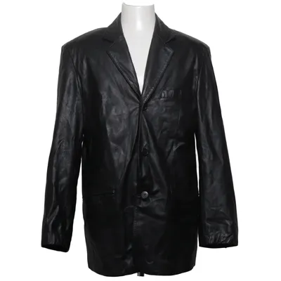 Leren blazer (Zwart) van Conwell Leer, Polyester