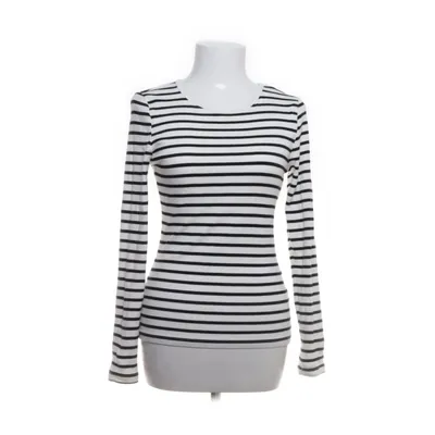 Lange mouwen shirt (Wit, Zwart) van H&M Katoen, Polyester