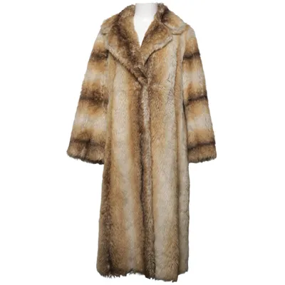 Coat (Brown, Beige) from Michel Alexis Acetate, Acrylic, Cotton