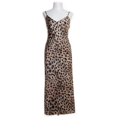 Maxi jurk (Beige, Bruin) van Zara Polyester